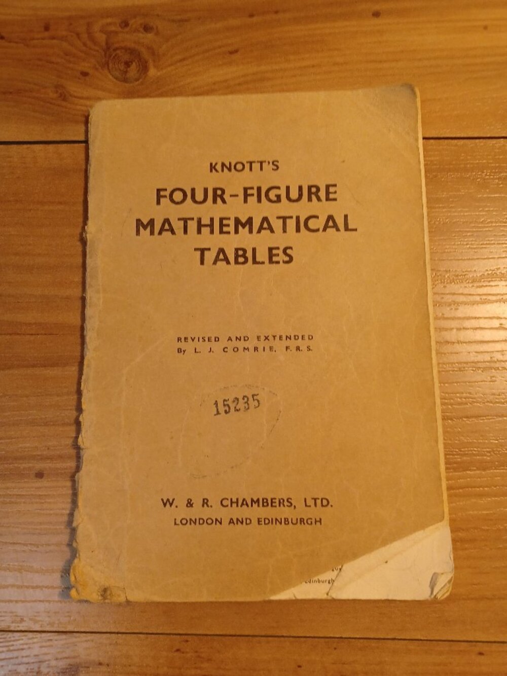 Knott's Four-Figure Mathematica Tables  Book